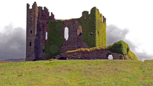 Ruins of Ballycarbery Castle near Cahersiveen, County Kerry in southwest Ireland