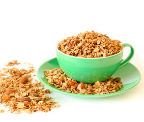 The east granola isolated on white background.