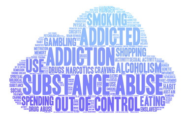 Obraz premium Substance Abuse Word Cloud on a white background. 
