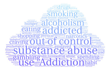 Obraz premium Substance Abuse Word Cloud on a white background. 