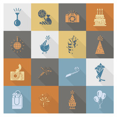 Happy Birthday Icons Set