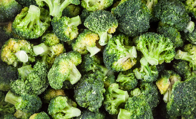 frozen green broccoli background