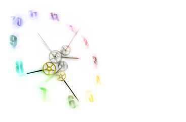 Time is never waiting concept, gear shape clockwise with blurred moving number