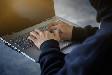 Hacker  Online Credit Cards Payment Security Concept