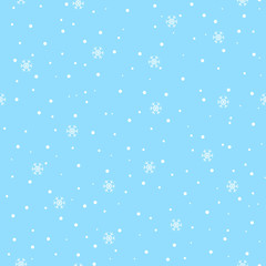 snowflakes snow on blue sky winter christmas pattern seamless ve