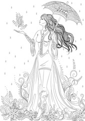 Girl in the form of flora