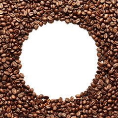 Coffee beans background with place for text