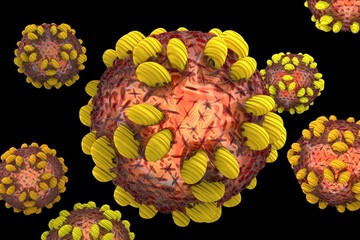 Hepatitis virus 3D rendering