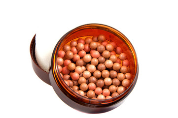 tone powder makeup isolated on white background