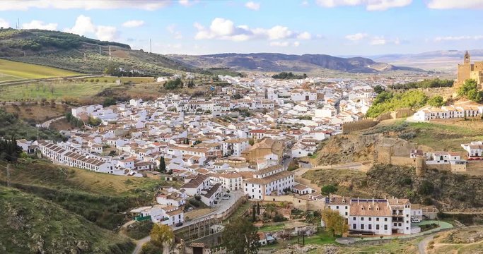 Panoramic view on historical town Antequera, Malaga province, Andalusia, Spain
