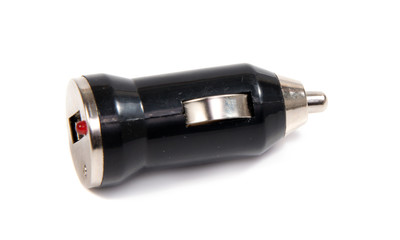 Mobile charger for car isolated on white  background.