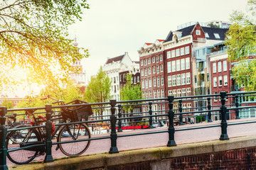 Obraz premium Beautiful tranquil scene of the city Amsterdam.