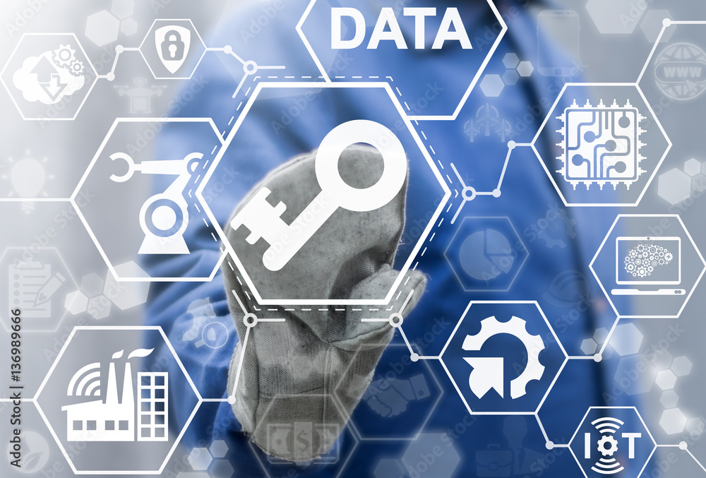 Poster internet of things key industry 4.0 factory cyber security computing manufacture modernization conce