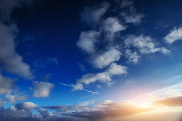 sun sets in the clouds. Beauty world.