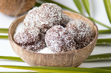 Coconut spread cookies in a shell