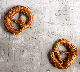 Pretzel with sunflower seeds