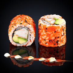 California roll with crab, avocado and cream cheese 