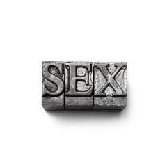 sex word, letterpress