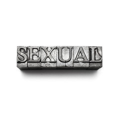 sexual word, letterpress