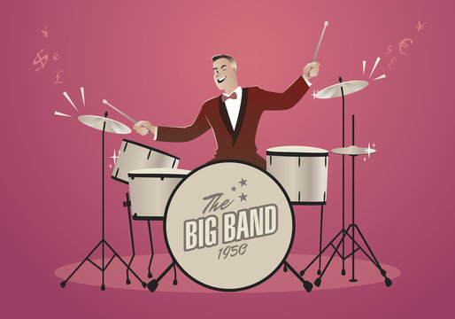 Money Melody. Drummer playing a song that sounds like money