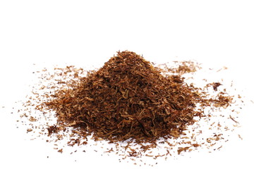 pile tobacco isolated on white background