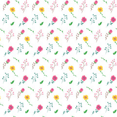 Seamless flower pattern. Vector floral background