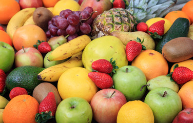 Variety of fruits background