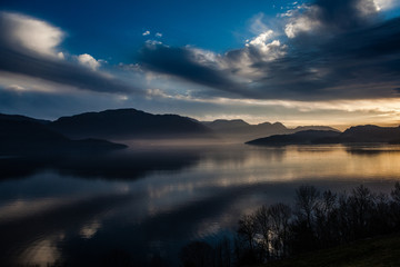 Kvam in Hardanger fjord, Norway, in a fascinating light