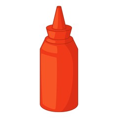 Bottle of ketchup icon, cartoon style