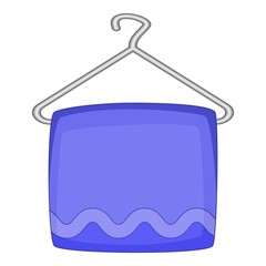 Towel on hanger icon, cartoon style