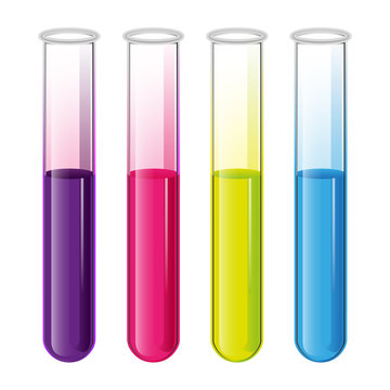Test tubes set. Science and education vector.