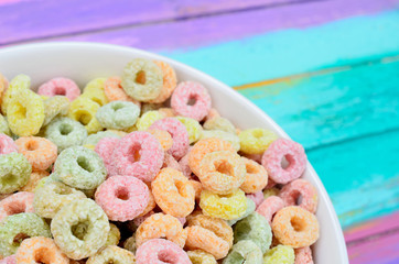 cereal in bowl on table