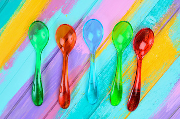 color spoon on table