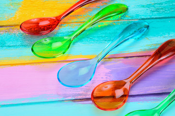 color spoon on table