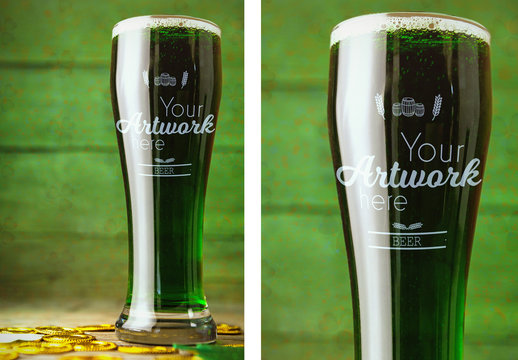 St. Patrick's Day Glass of Beer Mockup