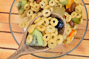 cereal in bowl on table