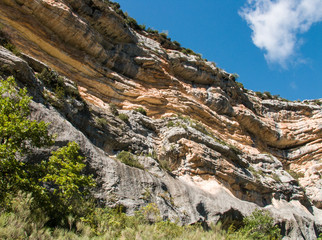 Layers of rock at Gorges du Verdon Rive Droit (right side),  Pro