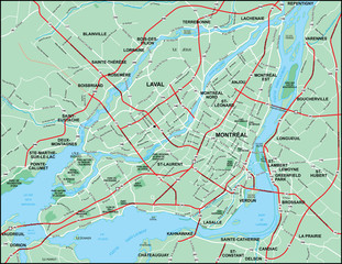 Montreal Area Map with Roads