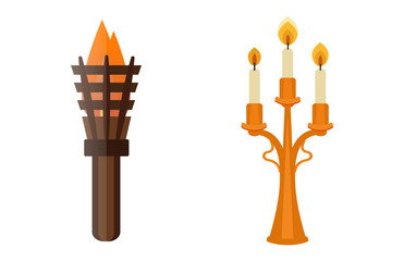 Fire torch victory champion flame icon vector illustration.