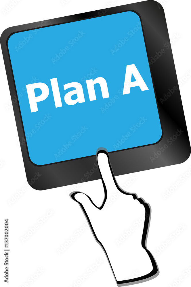Poster plan a key on computer keyboard - internet business concept