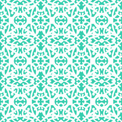 Elegant lace pattern with white lines on aqua blue