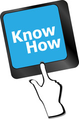 Computer keyboard with know how key, education concept