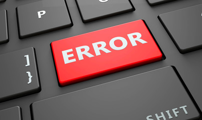 Fototapeta premium error enter key, computer keyboard 3d render