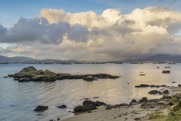 Cumulus clouds over Ria de Arousa