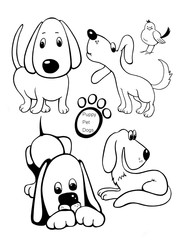 Dog set, puppy, pets