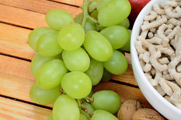 cereal with fruit on table