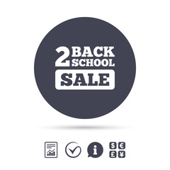 Back to school sign icon. Back 2 school symbol.