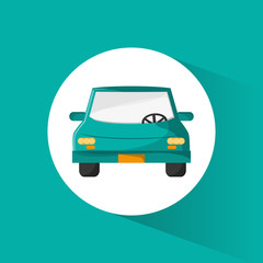 Obraz premium green car sedan vehicle trasnport vector illustration eps 10