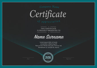 Certificate template vector, Diploma border