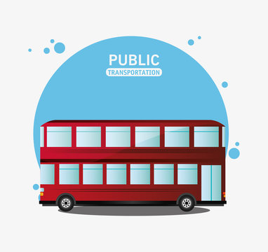 public transport red bus two storied vector illustration eps 10